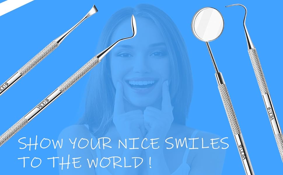 OCBA 4 Pcs Dental Pick Tools Plaque Tartar Remover Stainless Steel