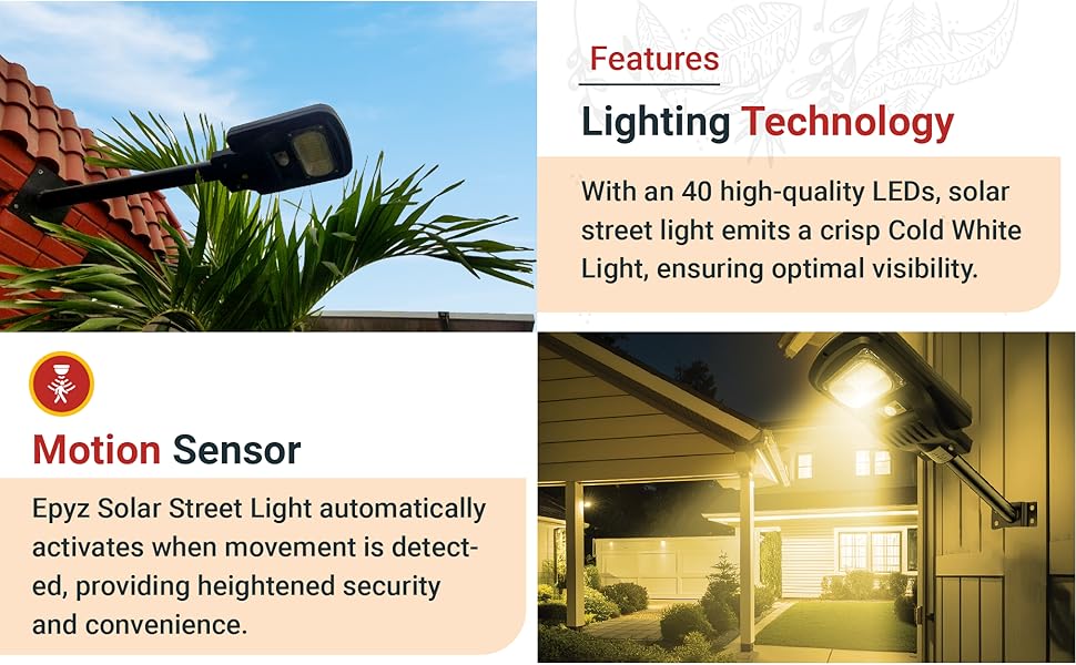 Epyz Plastic 50 Watt Solar Street Light Outdoor With Remote 40 Led