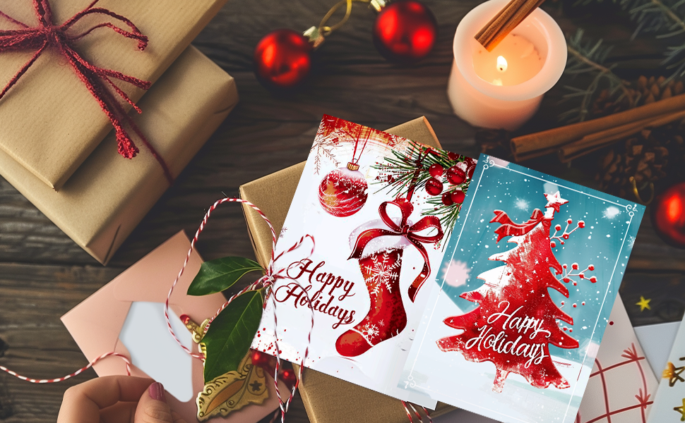 24Pack Christmas Greeting Cards with Envelopes & Stickers