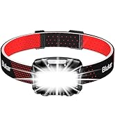 con banda ajustable negra y roja. Cuenta con luz blanca brillante, múltiples modos y la marca Blukar en la correa