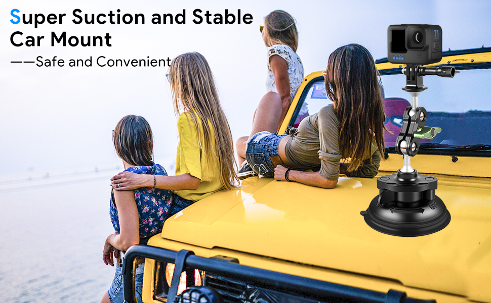 REYGEAK Heavy Duty Suction Cup Mount with 360° Ballhead Magic Arm