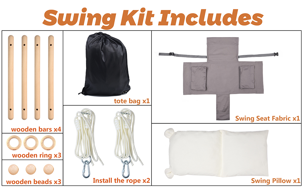 Canvas Baby Hanging Swing Baby Hammock Swings with 2 Side