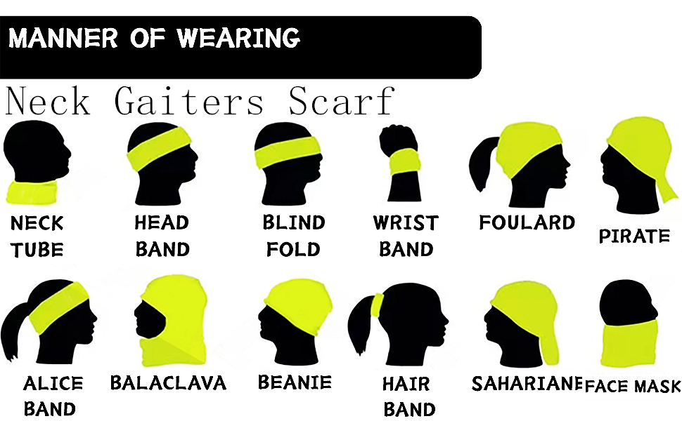 Neck Gaiters Scarf Sweat Sports Wrap Headband Face masks Elastic Absorbing Bandana Head Wraps