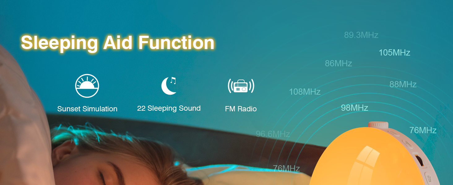 Togaga Newest Sunrise Alarm Clock, Wake Up Light Night Light, Bedside