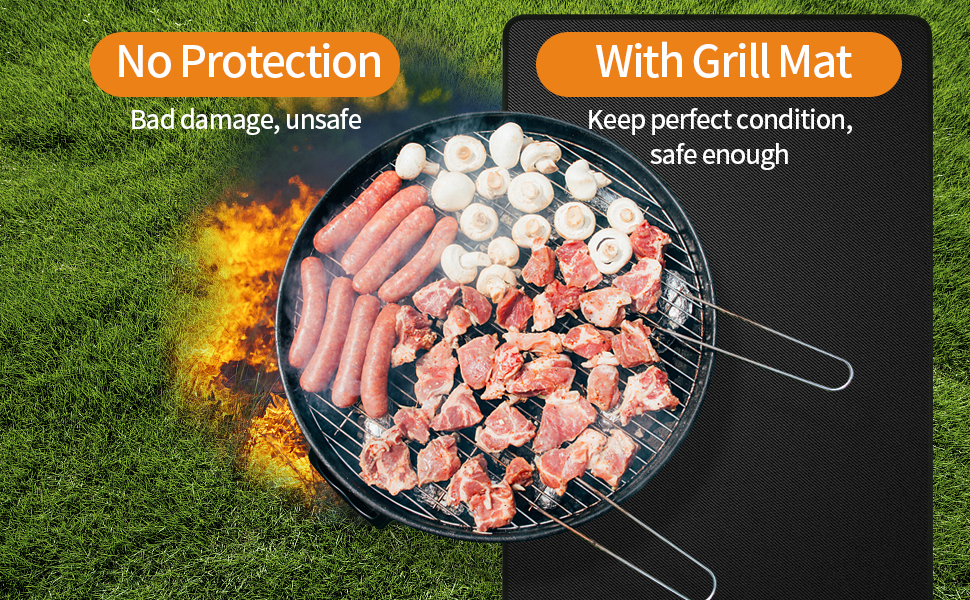 Hipiere Under Grill Mat 65 x 39 inch Grill Mat Durable