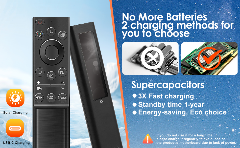 BN59-01357A Solar Rechargeable Remote Co... 16 frame tv qled tv remote for samsung