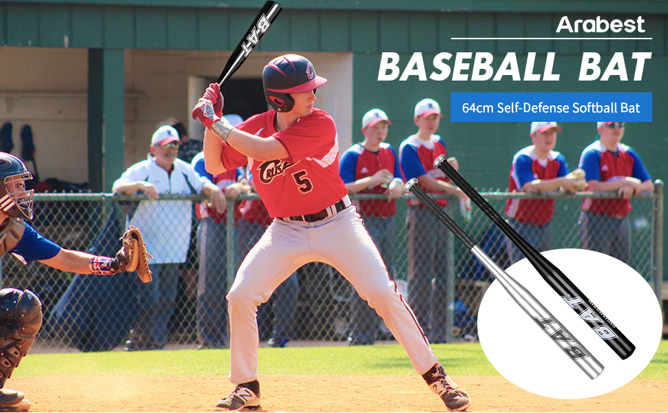 Arabest Baseball Bat 64cm SelfDefense Softball Bat, Aluminum