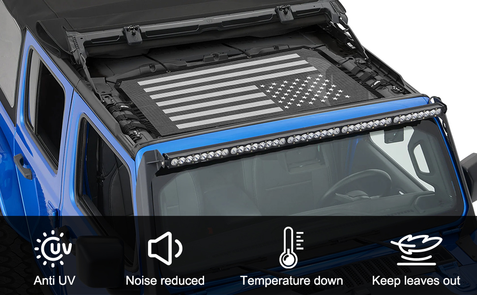 PSLER Top Sunshade Roof Sunshade for Jeep Wrangler JL JLU