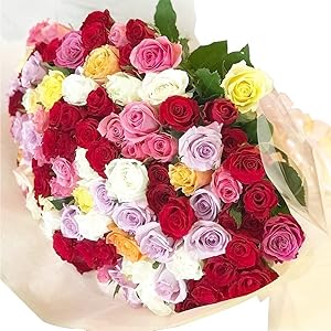 Amazon｜BisesFlower(ビズフラワー)【クール便出荷】バラ 花束