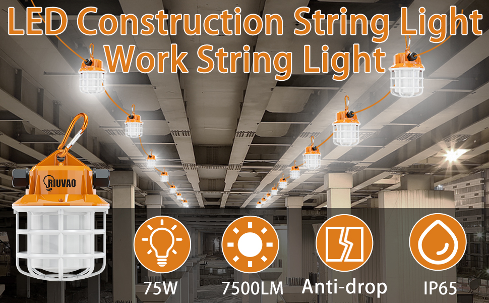 led construction work string light