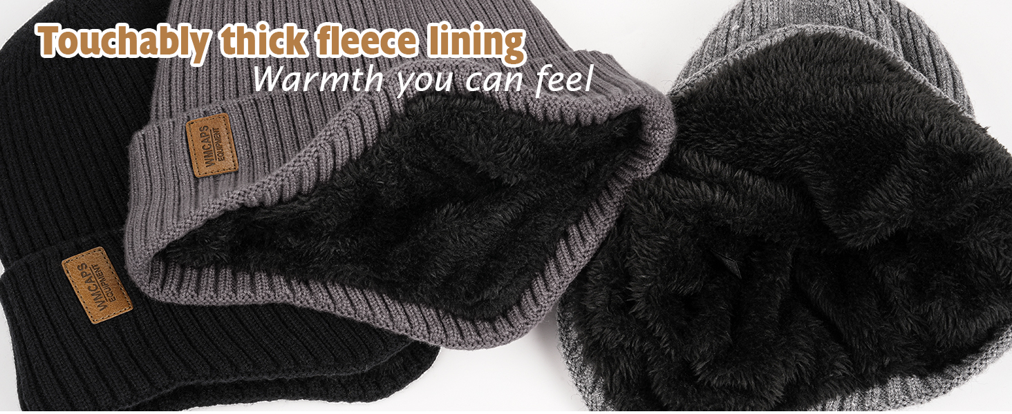 Wmcap fleece lined winter hat with ear flaps