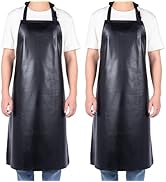 Homsolver 2 Pack Waterproof Rubber Vinyl Apron for Unisex Adult, Lightweight Chemical Resistant I...