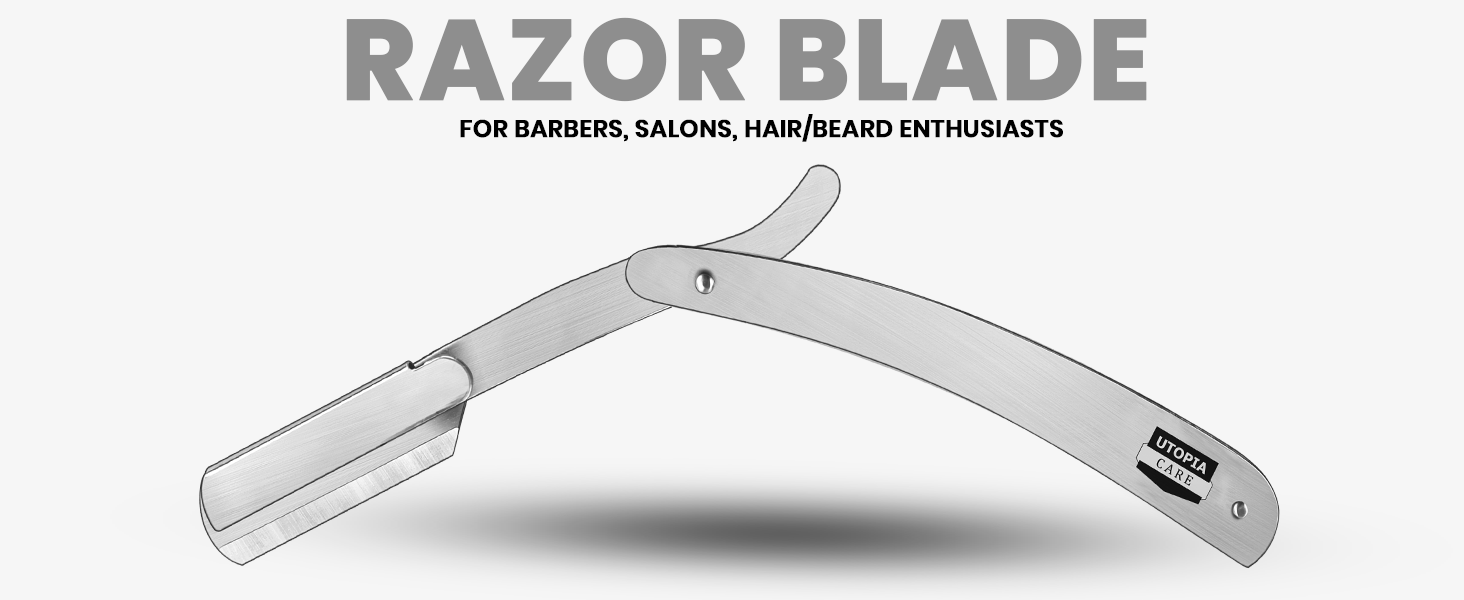 Utopia Care Professional Barber Straight Edge Razor Safety with 100