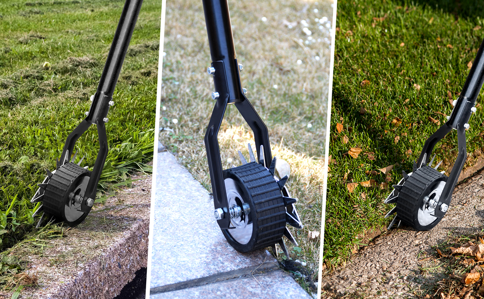 Klarg Edger Lawn Tool for Sidewalk, Wheel Rotary Edger