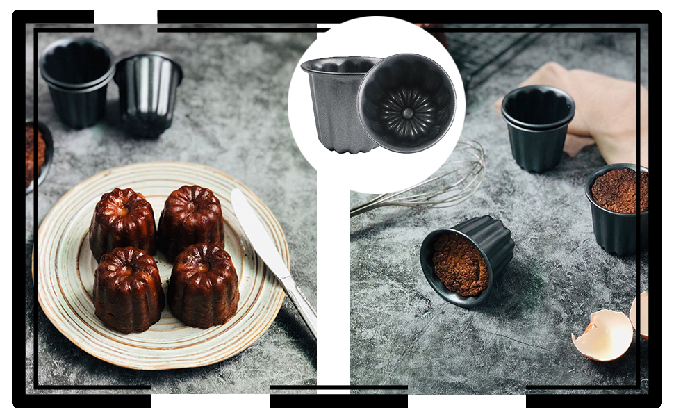 Amazon | カヌレ型 8個セット カヌレ焼型 ケーキ型 抜き形 直径