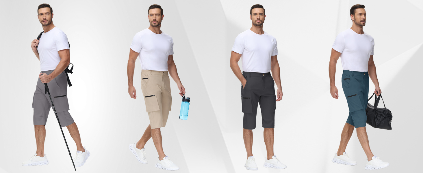 mens knee length shorts