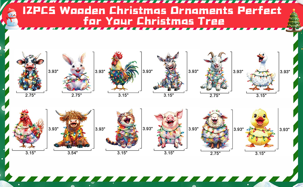 Wooden Christmas Truck Hanging Ornaments for Christmas Tree