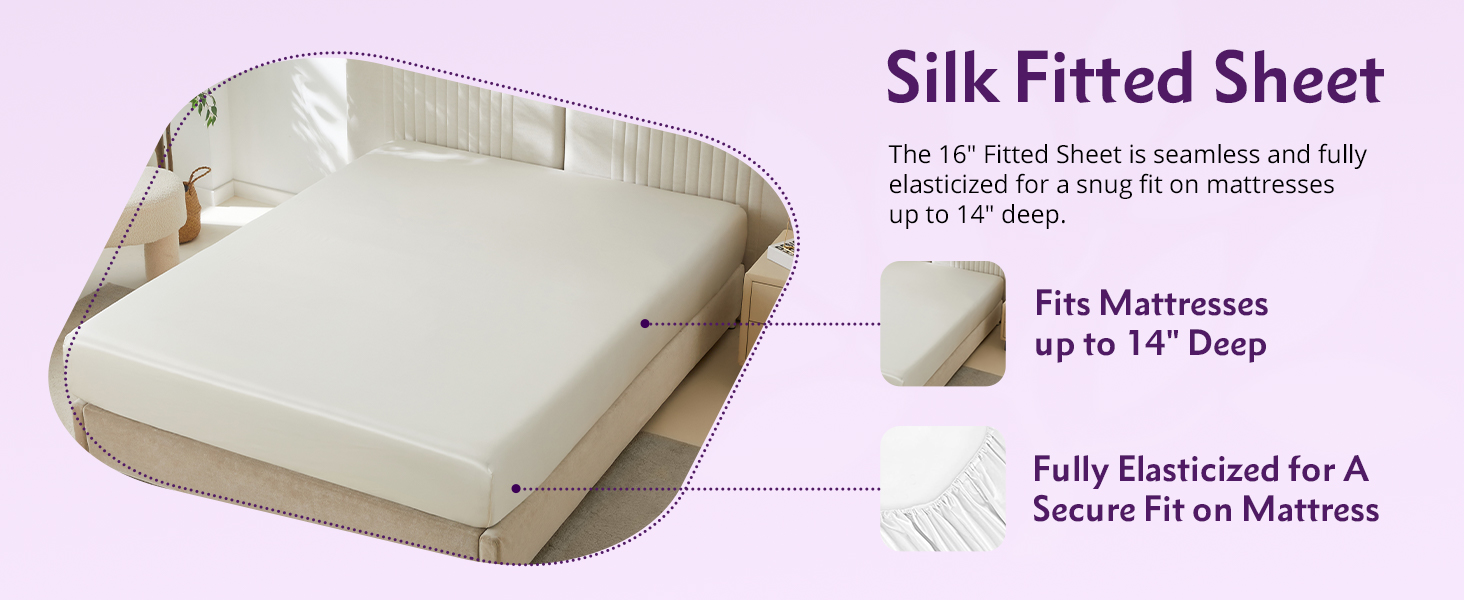 mulberry silk bed sheets 4 inch cuff large size blanket bedding single 100% satins non slip case