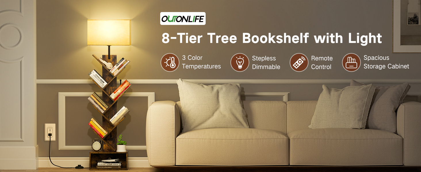 8 Tier Tree Bookshelf