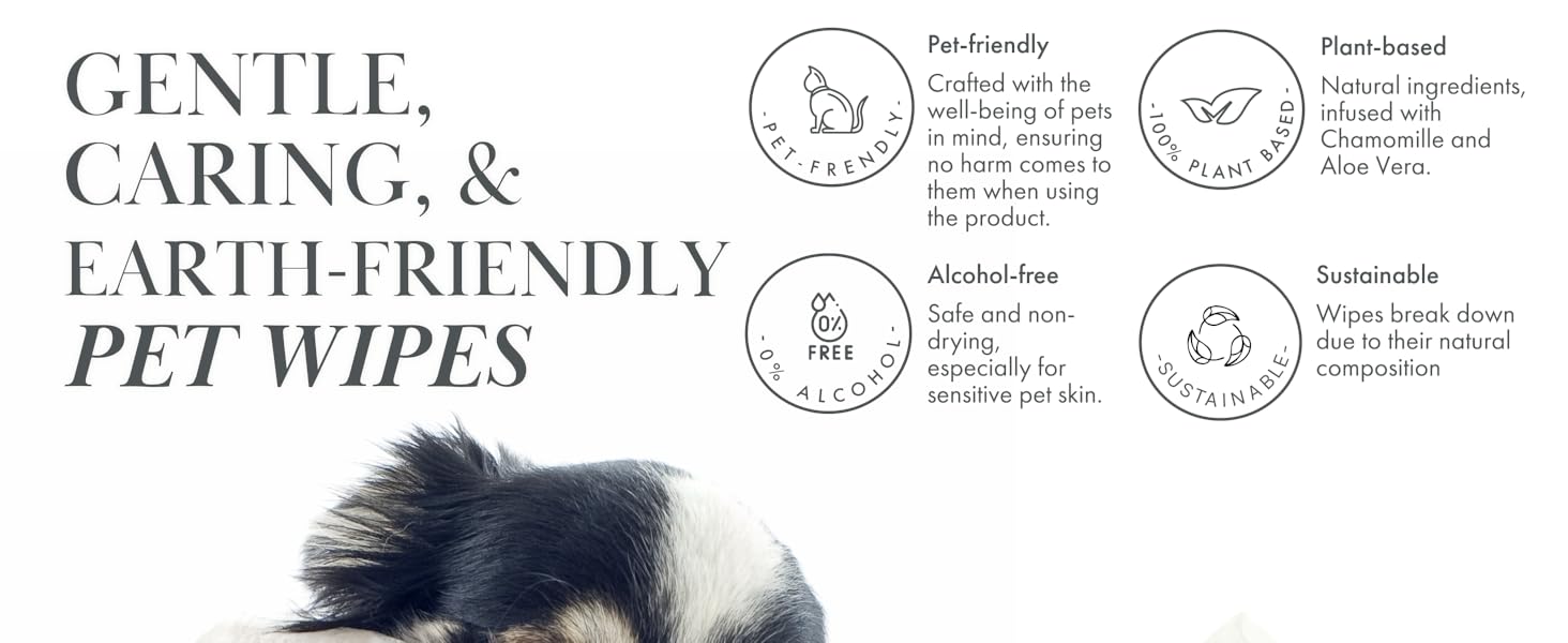 Gentle, Caring, Friendly Pet Wipes