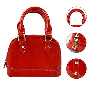 Zip Around Dome Patent Leather Satchel 