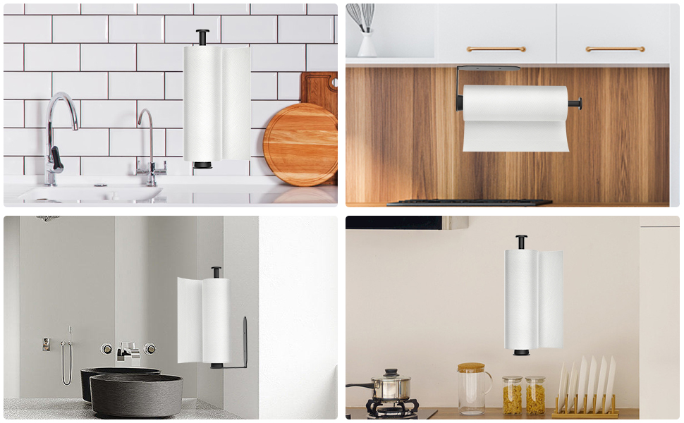 HiFan Paper Towel Holder, OneHanded Tearable Paper Towel Holder Under