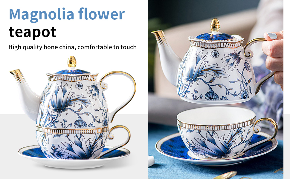 Bone China Tea for One Set in Pretty Orchid Design