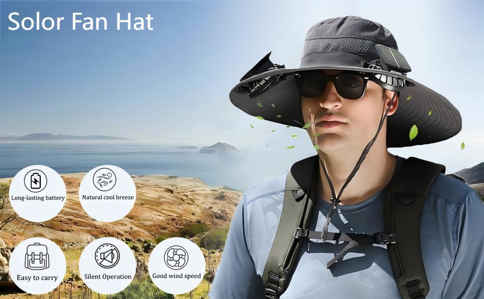 solor powered fan hat