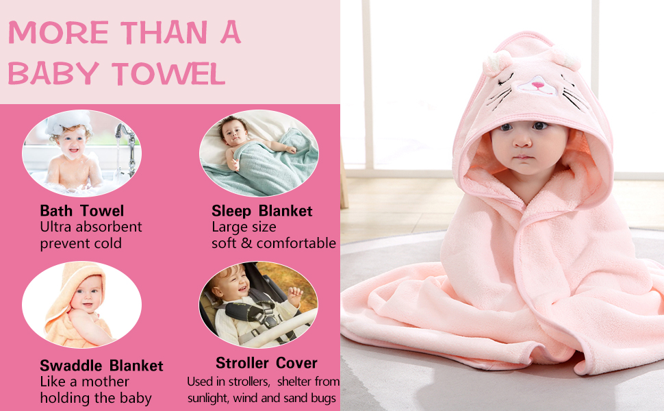 HiABsee Baby Towels with Hood Ultra Soft Hooded Baby Towels Newborn