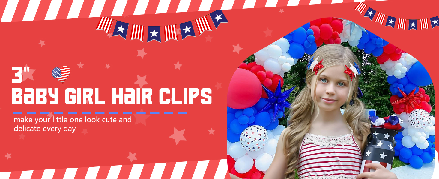 3‘’ baby girl hair clips