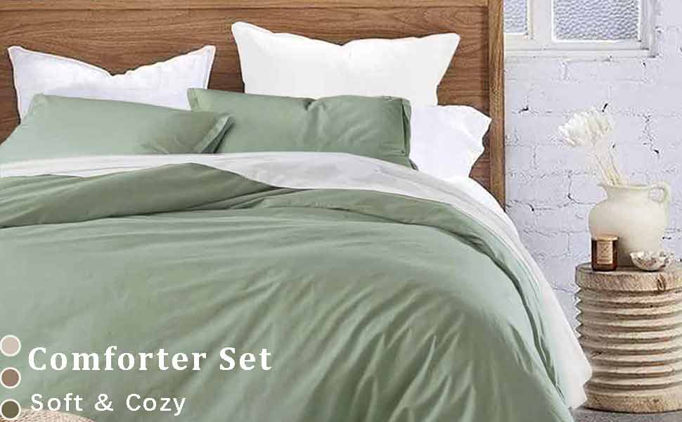 ETDIFFE Sage Green Comforter Set Twin/Twin XL Size, 2pc