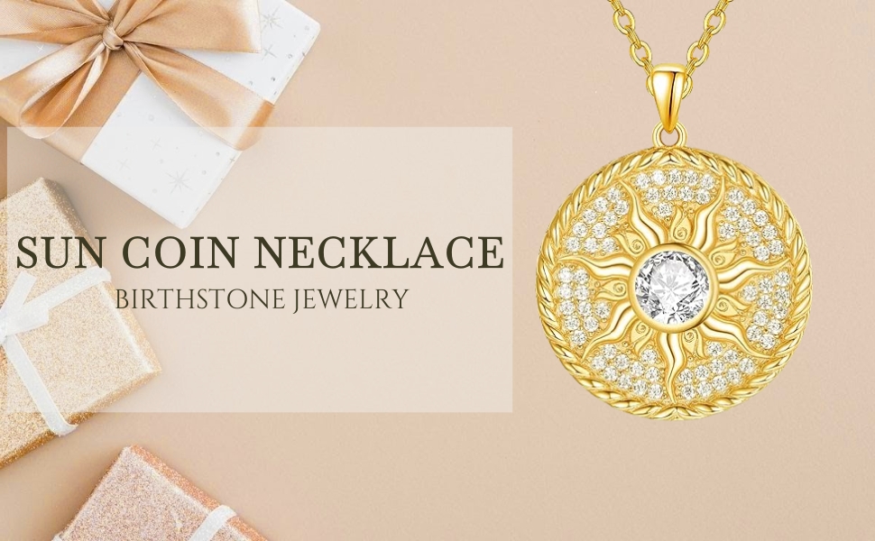 Amazon.com: AENEAS Sun Coin October Birthstone Necklce 925