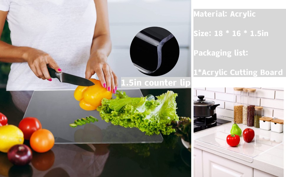 Acrylic Cutting Boards for Kitchen Counter,18 x 16 Inch Acrylic Cutting