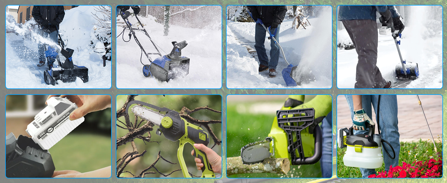 KUNLUN 2Pack 6.0Ah 24V Lithium Ion Battery for Snow Joe