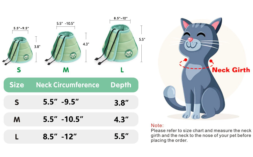 Dolahovy Cat Cone Collar, Soft Cat Recovery Collar Lightweight Elizabethan Collar Cat Buster