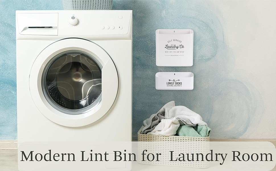 MONJITA Lint Bin for Laundry Room Set, Large