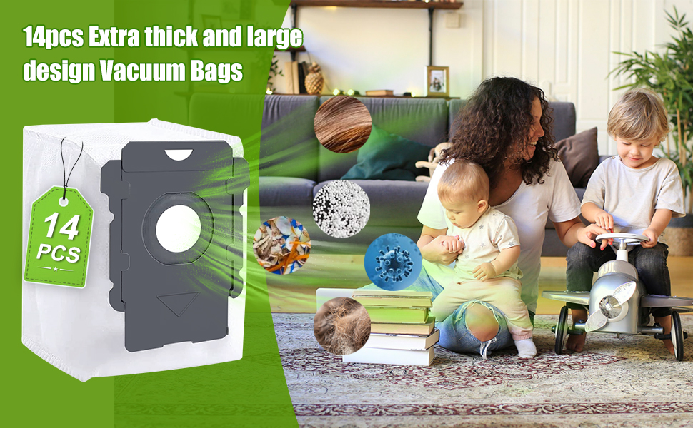 14 pack Vacuum Bags for iRobot Roomba i7, i7+, i8, i8+, i3