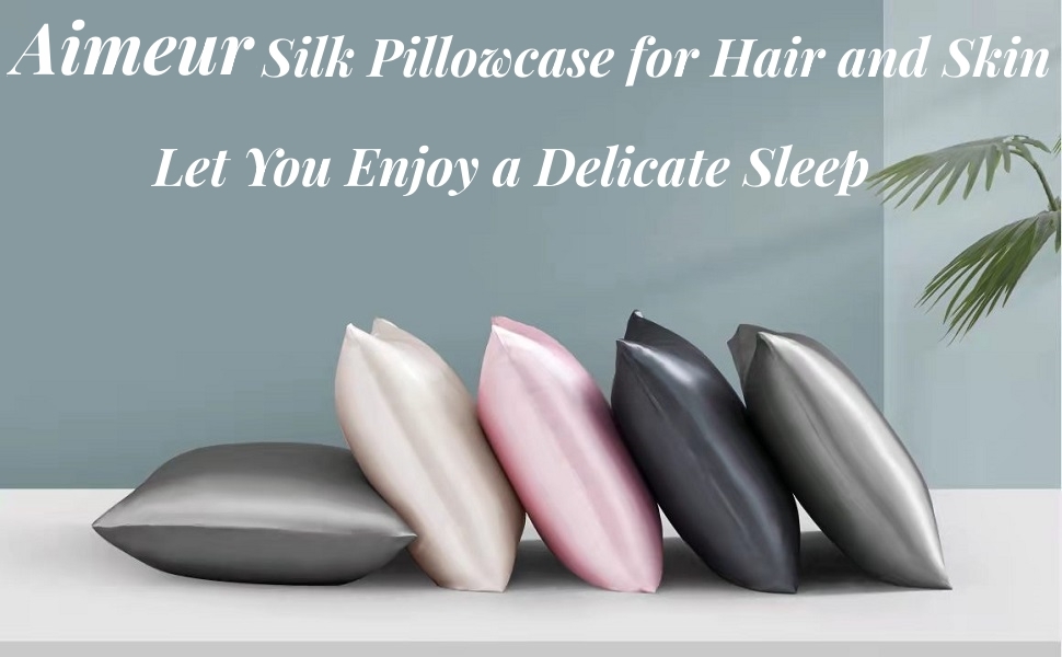 Satin Pillowcase for Hair and Skin, 2 Pack Satin Pillow Case Cover 50