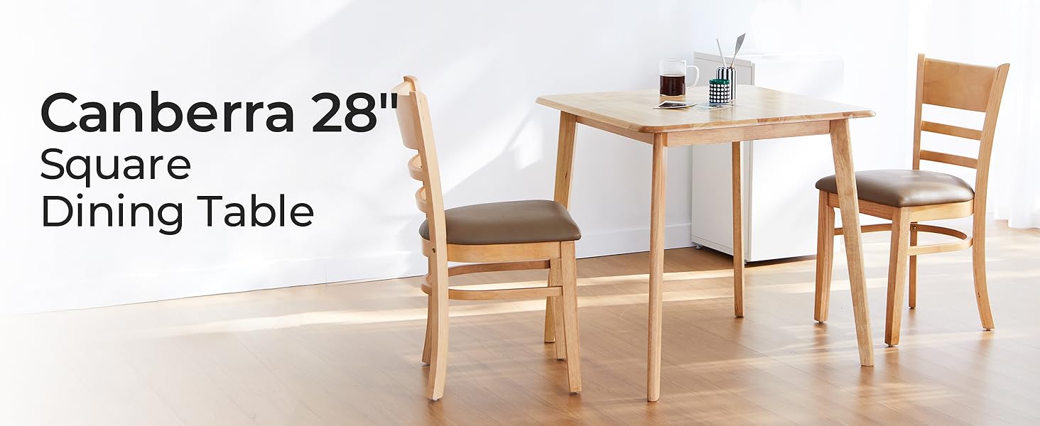 mid century modern walnut oak solid wood wooden round small desk kitchen dining room table set for 2