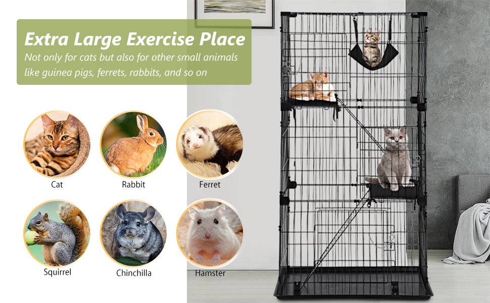 Amazon.com: FDW 3 Tier 67 Inches Cat Cage Cat Enclosure Cat