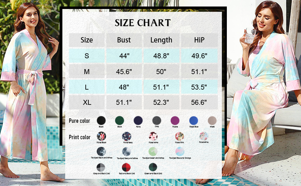 soft long robes rainbow print