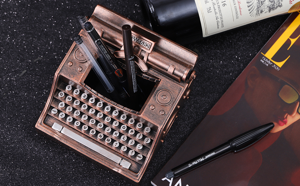 NCQIXIAO Vintage Typewriter Pencil Holder for Desk