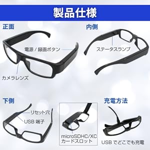Amazon.co.jp: 匠ブランド 小型カメラ メガネ型 2024年式 SNS