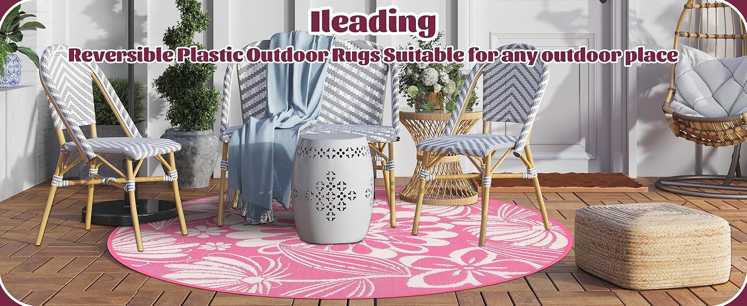 pink outdoor rug