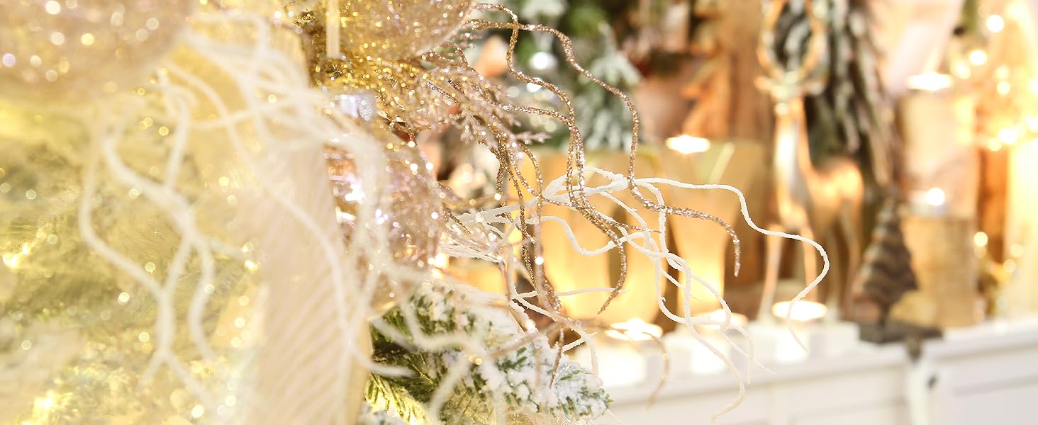Curly vine twigs on a Christmas tree