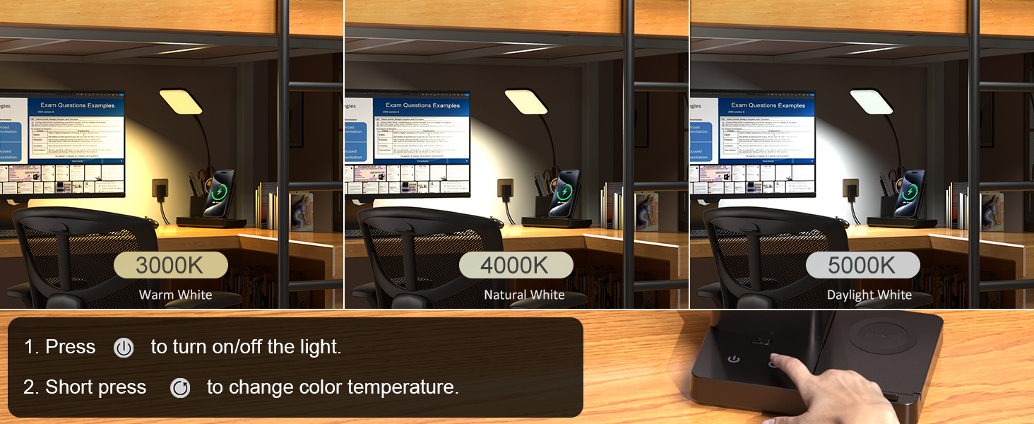 Wireless charging desk lamp