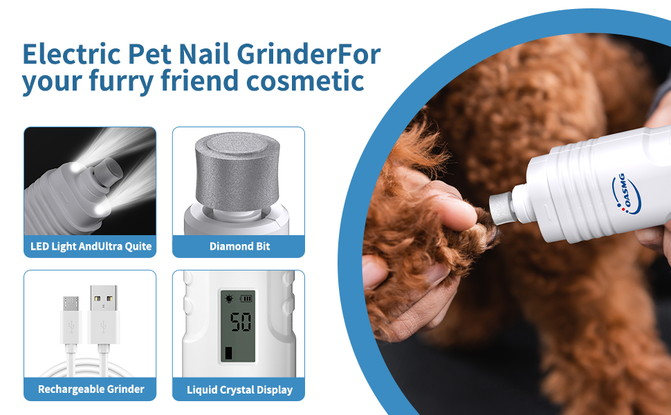OASMG Dog Nail GrinderProfessional 3Speed Electric Re