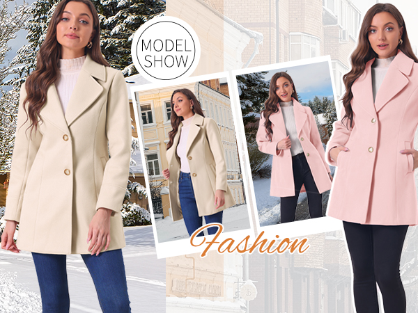stand collar pearl button coat（beige） Amazon.com: Allegra K Women's Stand Collar Jacket Pocket