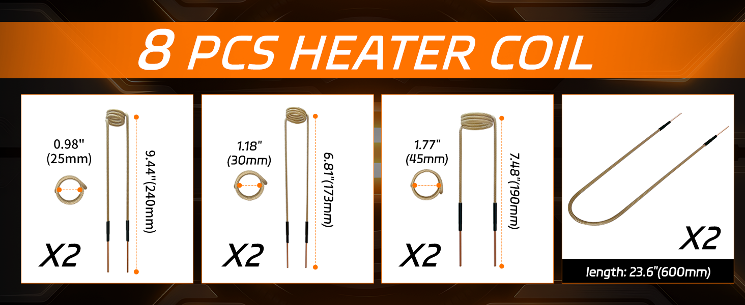 magnetic induction heater 8pcs coil kit