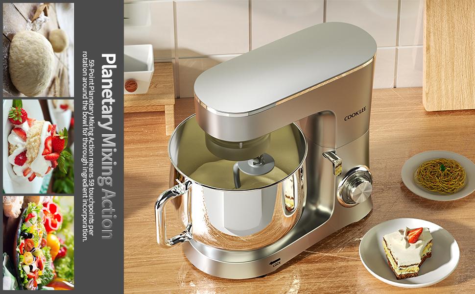 COOKLEE Stand Mixer, 9.5 Qt. 660W 10Speed Electric Kitchen